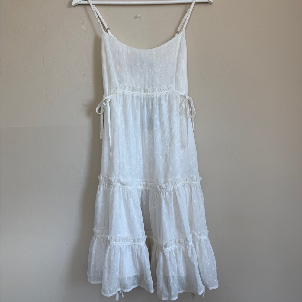 All Saints Tilly Short Dobby Little White Dress Tiered Ruffle Prairie Women’s 2